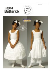 5901 BUTTERICK CHILDREN UNDIES DRAWERS UNDERSKIRT HOOPSKIRT PATTERN 2-5